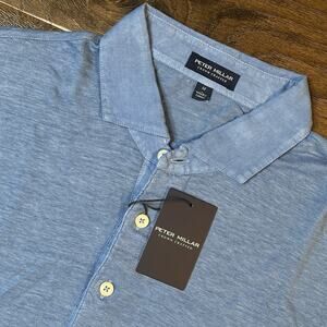 Peter Millar Crown Crafted Greystone Linen Short Sleeve Polo Medium NEW $180